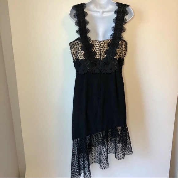 Unitedwood Black Asymmetrical Lace Cocktail Dress - Picture 7 of 12